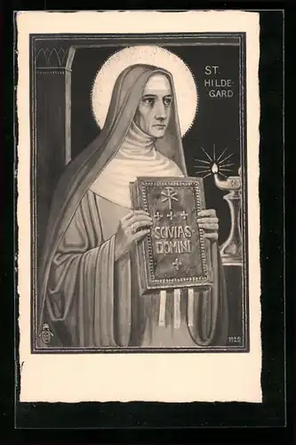 AK Schutzpatronin St. Hildegard mit Bibel in den Händen