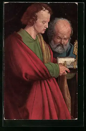AK Petrus und Johannes schauen in die Bibel