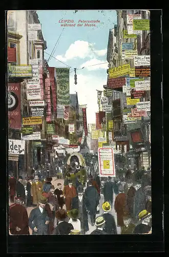 AK Leipziger Messe, Passanten während der Messe in der Petersstrasse