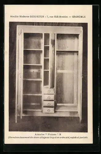 AK Grenoble, Meuble Moderne Djoukitch, Armoire Platane B., Art Deco