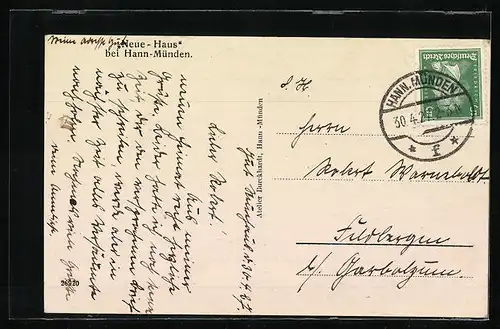 AK Hann-Münden, im Garten am neuen Haus