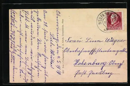 AK Oberroning i. Ndb., Generalansicht mit dem Institut und der Kirche