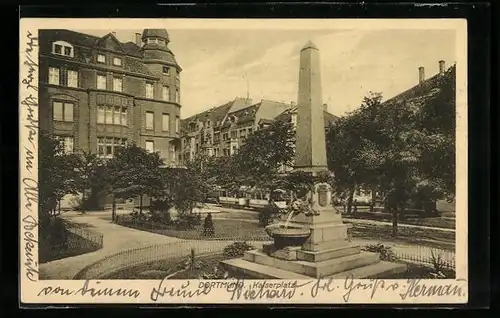 AK Dortmund, Monument auf dem Kaiserplatz