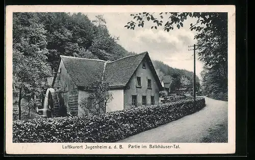 AK Jugenheim a. d. B., Partie an der Mühle im Balkhäuser Tal