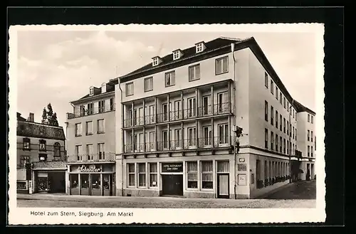 AK Siegburg, das Hotel zum Stern auf dem Marktplatz