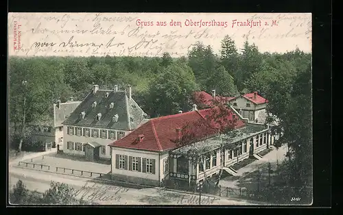 AK Frankfurt-Niederrad, Blick auf das Oberforsthaus