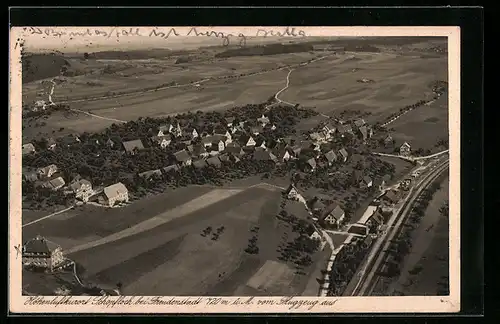 AK Schopfloch bei Freudenstadt, Generalansicht vom Flugzeug aus, Kurhaus und Pension Schübel