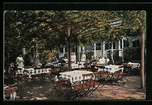AK Zeithain, Cafe Kantine Lager II, auf der Terrasse