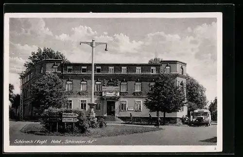 AK Schöneck im Vogtland, Fassade des Hotel Schönecker Hof