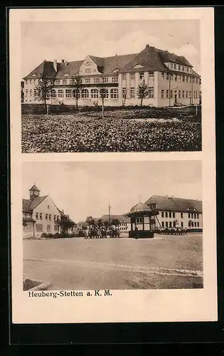 AK Heuberg-Stetten a. k. M., auf dem Stadtplatz, vor dem Seminar