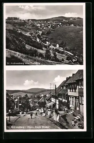 AK St. Andreasberg, Generalansicht vom Treibholz aus, auf der oberen Breite STrasse