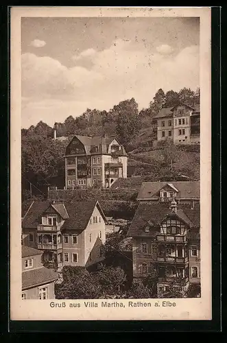 AK Rathen an der Elbe, Blick auf Villa Martha