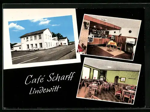 AK Lindewitt, vor dem Cafe Scharff, am Thresen, im Gastraum