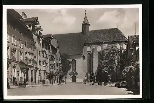 Foto-AK Deutscher Kunstverlag, Nr. 7: Rottweil a. N., Ehemalige Dominikanerkirche und die Hochbrücktorstrasse