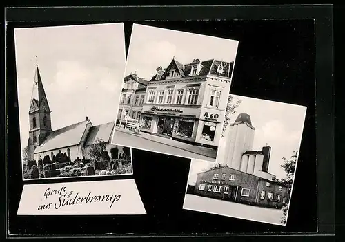 AK Süderbrarup, an der Kirche, Landwirtschaftlicher Bezugsverein, Geschäft A & O