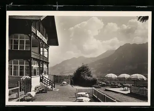 AK Oberstdorf i. b. Allgäu, auf der Terrasse am Hotel Panorama