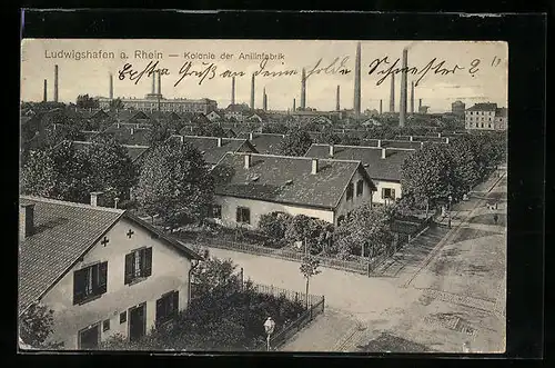 AK Ludwigshafen am Rhein, Blick auf die Kolonie der Anilinfabrik