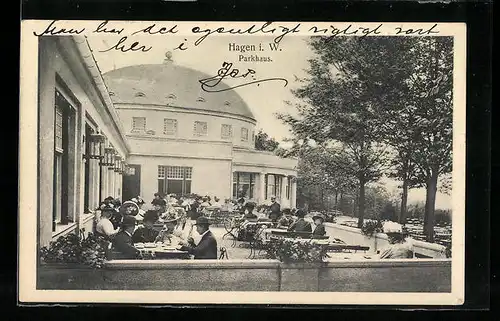 AK Hagen i. W., auf der Terrasse des Parkhaus