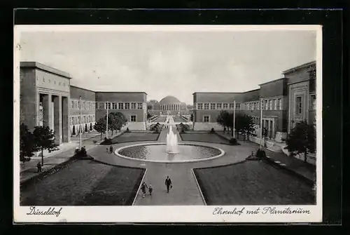 AK Düsseldorf, Ehrenhof mit Planetarium