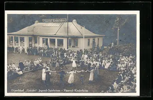 AK Düsseldorf, Ausstellung Gesolei 1926, Jugend-Spielwiese, Vasenol-Kinderheim