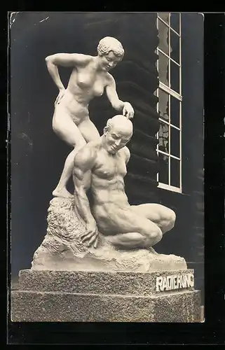 AK Leipzig, Weltausstellung für Buchgewerbe & Graphik 1914, Skulptur Buchdruck