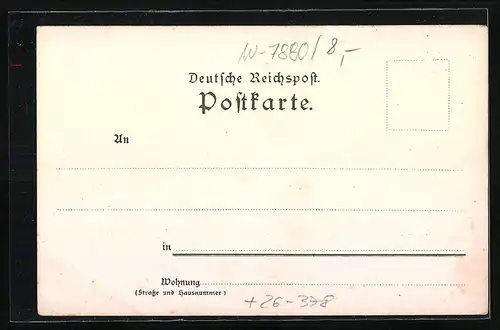 Lithographie Säckingen, Bewölkte Ortsansicht