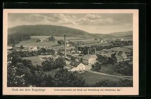 AK Hirschberg i. Sa., Totale mit Schweinitzmühle
