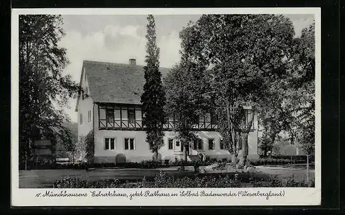 AK Bodenwerder / Weserbergland, Münchhausens Geburtshaus, Rathaus