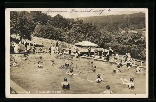 AK Schlangenbad, Thermalschwimmbad mit Badegästen