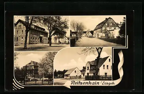 AK Reitzenhain /Erzgeb., Strassenpartie, Gebäude im Ort