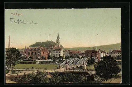 AK Tuttlingen, Ortsansicht mit Brücke