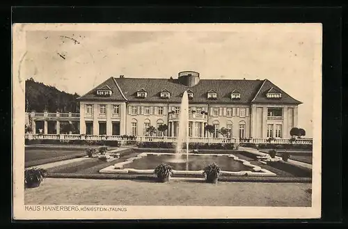 AK Königstein im Taunus, Brunnen vor dem Haus Hainerberg