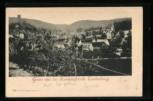 AK Tautenburg, Generalansicht der Stadt mit Blick zur Kirche