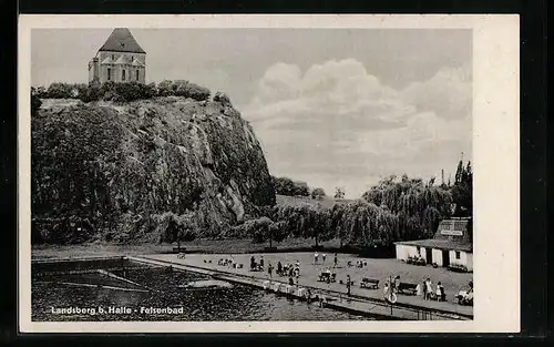 AK Landsberg bei Halle, Besucher im Felsenbad