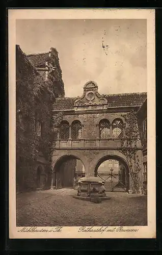 AK Mülhausen i. Th., Brunnen auf dem Rathaushof