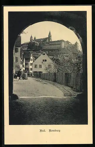 AK Hall, Tordurchblick zur Komburg