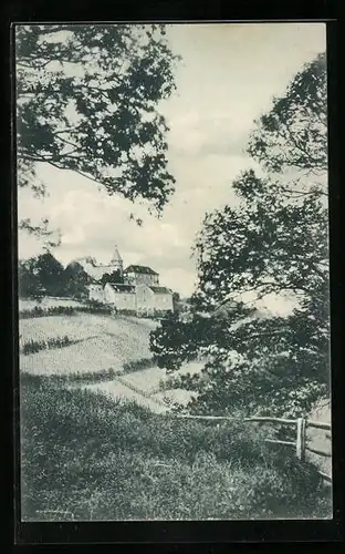 AK Gernsbach im Murgtal, Blick auf das Schloss auf dem Hügel