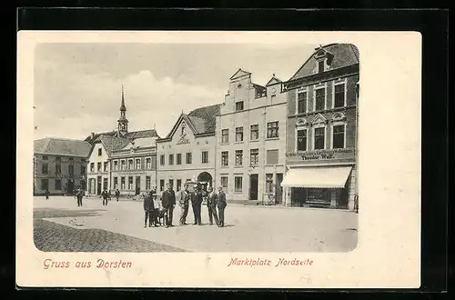 AK Dorsten, Marktplatz Nordseite mit einer Schülergruppe