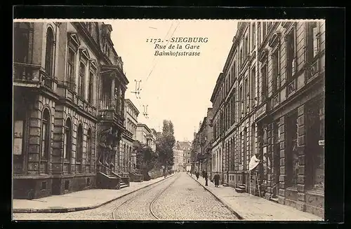 AK Siegburg, Rue de la Gare, Bahnhofstrasse