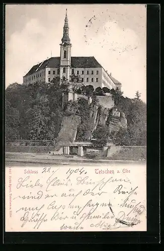 AK Tetschen /Elbe, Das Schloss