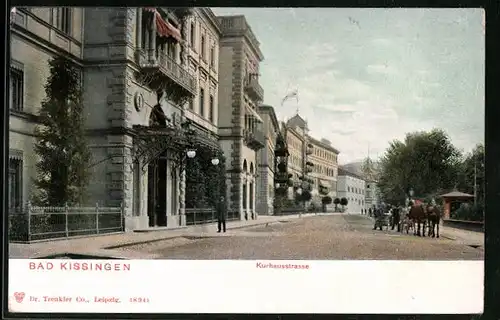 AK Bad Kissingen, Kurhausstrasse mit Kutsche