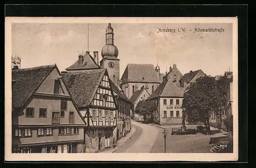 AK Arnsberg i. W., Altemarktstrasse mit Hotel