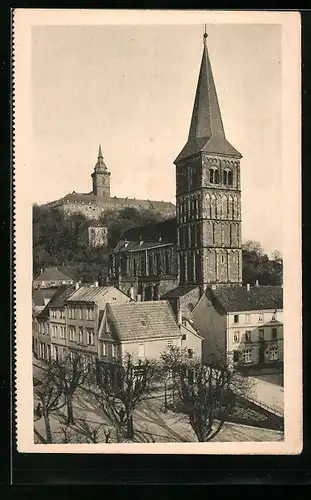 AK Siegburg, St. Servatius-Kirche von Nordwesten gesehen