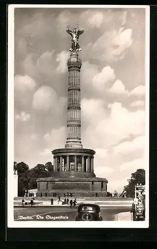 AK Berlin-Tiergarten, Siegessäule im strahlenden Sonnenschein