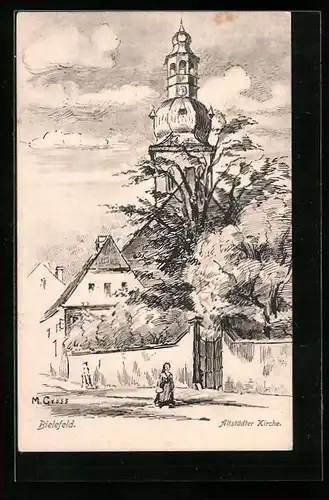 Künstler-AK Bielefeld, Altstädter Kirche