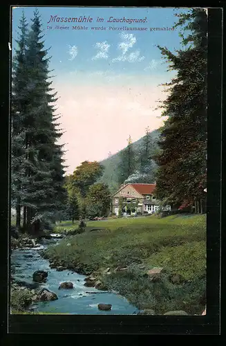 AK Tabarz, Gasthaus Massemühle im Lauchagrund