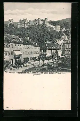 AK Heidelberg, Schloss mit Kornmarkt