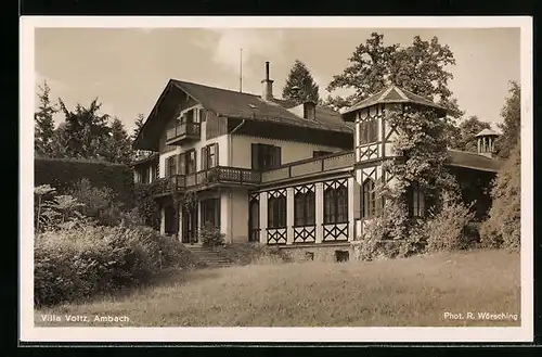 AK Ambach, Hotel Villa Voltz im Sommer