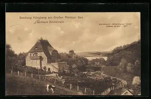 AK Klingberg, Landhaus Zimmermann mit Buchenwald Scharbeutzer Heide