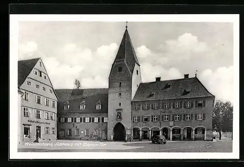 AK Weissenhorn, Rathaus mit Oberem Tor